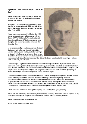 A preview of a PDF biography for Howells, Owen Lobb Dunkirk